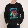 I Survived 100 Days Of School Baseball Drip Youth Long Sleeve Tee