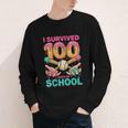 I Survived 100 Days Of School Baseball Ice Cream Drip Youth Long Sleeve Tee