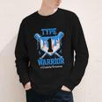 T1D Warrior Baseball Drip Diabetes Awareness Blue Ribbon Youth Long Sleeve Tee