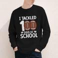 I Tackled 100 Days Of School Baseball Player Kids Teacher Youth Long Sleeve Tee I Tackled 100 Days Of School Baseball Player Kids Teacher Youth Long Sleeve Tee