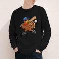 Turkey Baseball Thanksgiving Sports Humor Men Boy Kids Youth Long Sleeve Tee