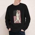 Vintage American Flag Baseball Batter Patriotic Home Run Youth Long Sleeve Tee Vintage American Flag Baseball Batter Patriotic Home Run Youth Long Sleeve Tee