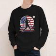 Women's Batter Patriotic American Flag Baseball Silks Youth Long Sleeve Tee Women's Batter Patriotic American Flag Baseball Silks Youth Long Sleeve Tee