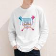 Baseball 50 Year Old Ice Cream Drip 50th Birthday Number 50 Youth Long Sleeve Tee