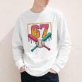 Baseball Ice Cream Drip Number 67 Player 67th Birthday Premium Tri-Blend Youth Long Sleeve Tee Baseball Ice Cream Drip Number 67 Player 67th Birthday Premium Tri-Blend Youth Long Sleeve Tee