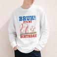 Bruh It's My 2nd Birthday Boy Baseball Themed Party Youth Long Sleeve Tee Bruh It's My 2nd Birthday Boy Baseball Themed Party Youth Long Sleeve Tee