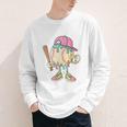 Cute Baseball Ice Cream Drip For Girls & Boys 2 Sides Youth Long Sleeve Tee