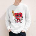 Heart Playing Baseball Valentines Day Youth Long Sleeve Tee Heart Playing Baseball Valentines Day Youth Long Sleeve Tee