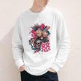 Punk Girl With Anger Kanji And Baseball Bat Youth Long Sleeve Tee