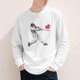 Valentines Baseball Batter Heart Player Silhouette Premium Tri-Blend Youth Long Sleeve Tee Valentines Baseball Batter Heart Player Silhouette Premium Tri-Blend Youth Long Sleeve Tee