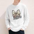 Wildcats Baseball Leopard Print Coquette Bow Mascot Game Day Youth Long Sleeve Tee