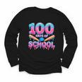 100 Days Of School Baseball Dripping Ice Cream 100th Day Youth Long Sleeve Tee