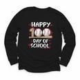 100 Days Of School Baseball Theme Kids Teens Boys 100th Day Youth Long Sleeve Tee