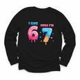 I Was 6 Now I'm 7 Birthday Baseball Drip For Boys Kid Youth Long Sleeve Tee