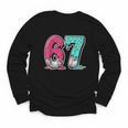 67 Ice Cream Drip Baseball Gen Alpha Slang Six Seven Meme Youth Long Sleeve Tee