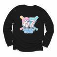 67th Birthday Squad Baseball Ice Cream Drip Birthday Squad Youth Long Sleeve Tee