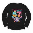 7th Birthday Boys I Was 6 Now I'm 7 Baseball Ice Cream Drip Youth Long Sleeve Tee