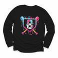 8th Birthday Boys Baseball Ice Cream Drip Boys Baseball Youth Long Sleeve Tee
