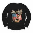 American Flag Baseball Player Bat Fan Catcher Pitcher USA Youth Long Sleeve Tee American Flag Baseball Player Bat Fan Catcher Pitcher USA Youth Long Sleeve Tee