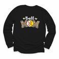 Ball Mom Leopard Baseball Softball Player Mom Youth Long Sleeve Tee