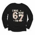 Baseball 7th Birthday 6 7 Years Old I Was 6 Now I'm 7 Youth Long Sleeve Tee