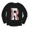 Baseball Alphabet Monogram Initial Letter R Youth Long Sleeve Tee