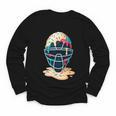 Baseball Catcher Mask Ice Cream Dripping Baseball Boy Youth Youth Long Sleeve Tee
