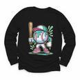 Baseball Character Cartoon Batter Drip Style Women Men Youth Long Sleeve Tee Baseball Character Cartoon Batter Drip Style Women Men Youth Long Sleeve Tee