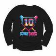 Baseball Drip 10th Birthday Boy Double Digits Ice Cream Drip Youth Long Sleeve Tee