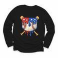 Baseball Drip American Flag Home Plate 4th Of July Patriotic Youth Long Sleeve Tee Baseball Drip American Flag Home Plate 4th Of July Patriotic Youth Long Sleeve Tee