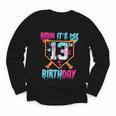 Baseball Drip Bruh It's My 13th Birthday Boy Ice Cream Drip Youth Long Sleeve Tee