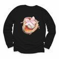 Baseball Drip Ice Cream Coquette Pink Bow Baseball Player Youth Long Sleeve Tee
