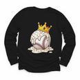 Baseball Drip Ice Cream Crown Melt Graphic Youth Long Sleeve Tee