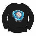 Baseball Drip Ice Cream Glove With Sprinkles Ball Boys Youth Youth Long Sleeve Tee