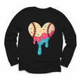 Baseball Drip Melting Ice Cream Baseball Heart Boys Girls Youth Long Sleeve Tee Baseball Drip Melting Ice Cream Baseball Heart Boys Girls Youth Long Sleeve Tee
