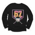 Baseball Drip Number 67 Fun Six Seven 6 7 Meme Youth Long Sleeve Tee