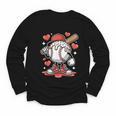 Baseball Drip Valentine Boys Women Men Hearts Sport Love Youth Long Sleeve Tee