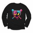 Baseball Ice Cream Drip 67 Meme Six Seven 67th Birthday Youth Long Sleeve Tee
