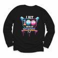 Baseball Ice Cream Drip I Hit 100 Days Of School Boys Kids Youth Long Sleeve Tee