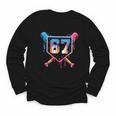 Baseball Ice Cream Drip Number 67 Player 67th Birthday 6 7 Youth Long Sleeve Tee