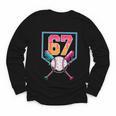 Baseball Ice Cream Drip Number 67 Player 67th Birthday Men Youth Long Sleeve Tee Baseball Ice Cream Drip Number 67 Player 67th Birthday Men Youth Long Sleeve Tee