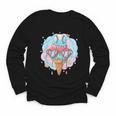Baseball Ice Cream Heart Sunglasses Youth Boys Valentine Youth Long Sleeve Tee