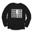 Baseball Pitcher Player Team Sport Lover Family Friends Fans Youth Long Sleeve Tee