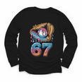 Baseball Player 67 Number 67th Sports Ice Cream Drip Youth Long Sleeve Tee