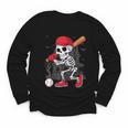 Baseball Skeleton Halloween Playing Youth Long Sleeve Tee Baseball Skeleton Halloween Playing Youth Long Sleeve Tee