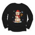 Baseball Snowman Merry Christmas Holiday Sports Xmas Pajamas Youth Long Sleeve Tee