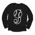 Baseball Sport Player Monogram Cool Initial Letter J Youth Long Sleeve Tee