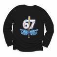Blue Camo Baseball 67 Six Seven Camo Ice Cream Drip Boy Teen Youth Long Sleeve Tee