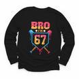 Bro I’m 67 Baseball Drip Number 67 Player 67th Birthday Youth Long Sleeve Tee