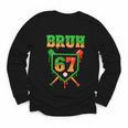 Bruh 67 Baseball Christmas Gingerbread Drip Number 67 Player Youth Long Sleeve Tee